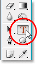 Adobe Photoshop Text Effects: Selecting the Type tool from the Tools palette.