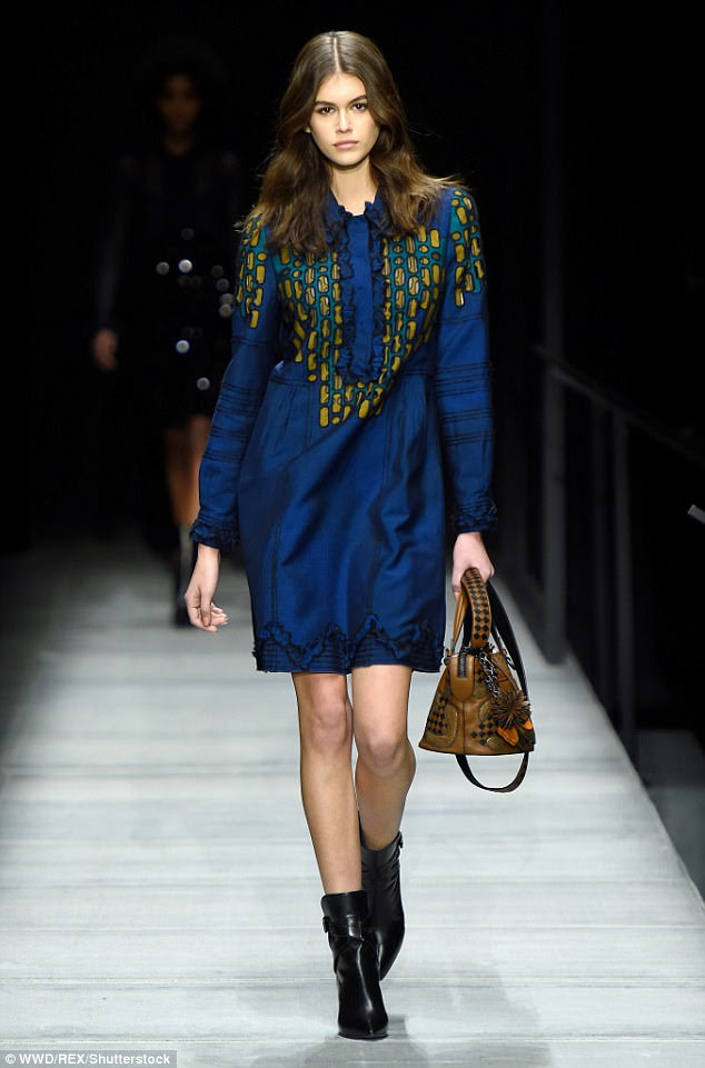 Sophisticated stunner: Kaia Gerber commanded attention while stepping out in a sophisticated-chic ensemble at the Bottega Veneta New York Fashion Week show on Friday