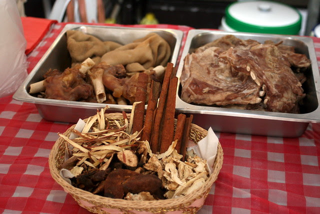 You can even see some of the spices that are used for the dishes (Chinese-style mutton soup)