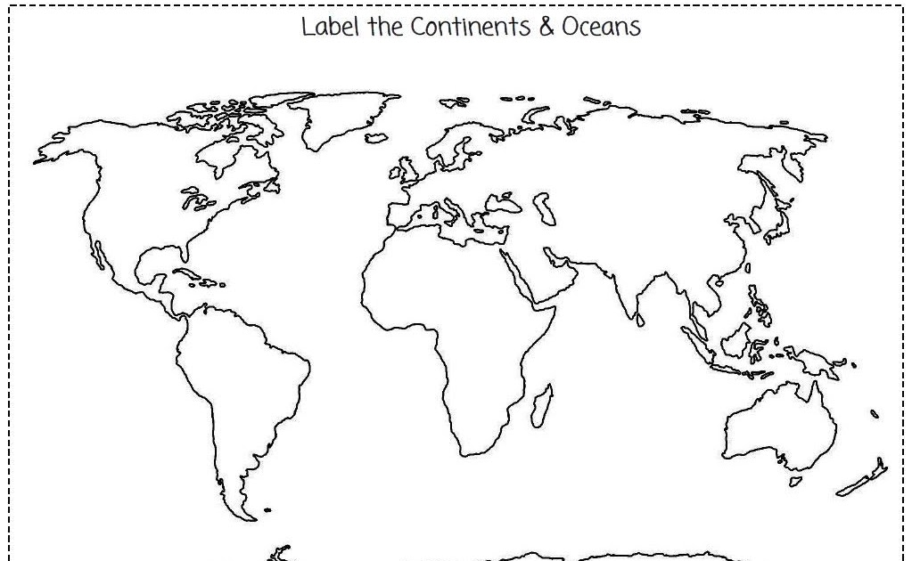 World Map Continents And Oceans Black And White - Resenhas de Livros