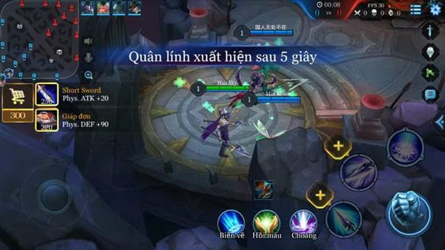 phiên bản tiếng Trung quốc của Truyền Thuyết Đối Quyết tải game Garena 傳說對決