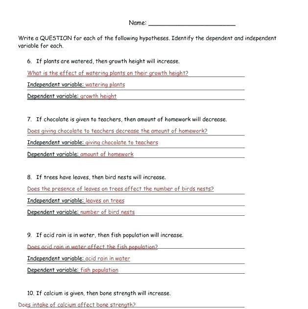 Identifying Variables Worksheet With Answers Gardeninspire