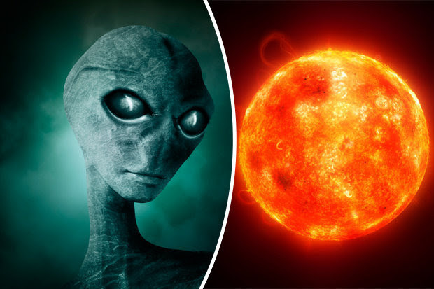 Alien on the sun image