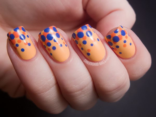 Orange And Blue Nail Design