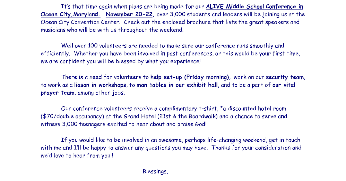 Sample Invitation Letter For Youth Conference - New Sample i