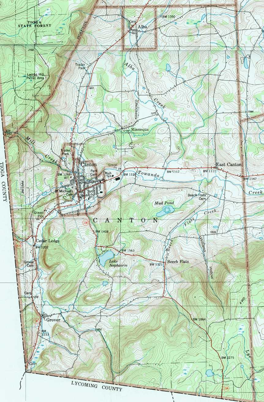 Bradford County Township Map