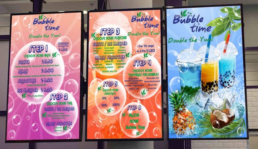 Bubble Tea Banner Bubble Drink gambar spanduk