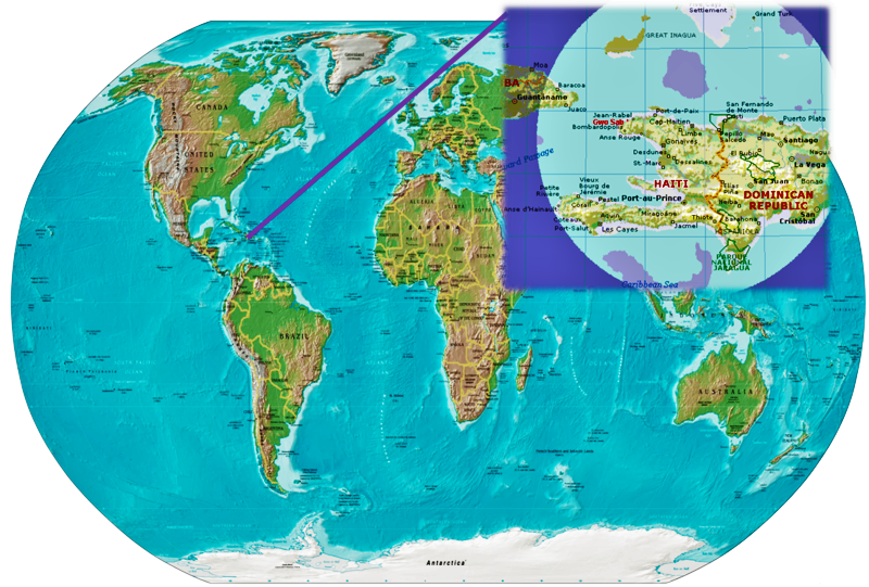 Hispaniola On World Map World Map Gray