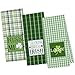 DII 100% Cotton, Machine Washable, Everyday Kitchen Basic, Oversized, Embroidered Dishtowel, 18x28", Set of 3- St Patrick's Day