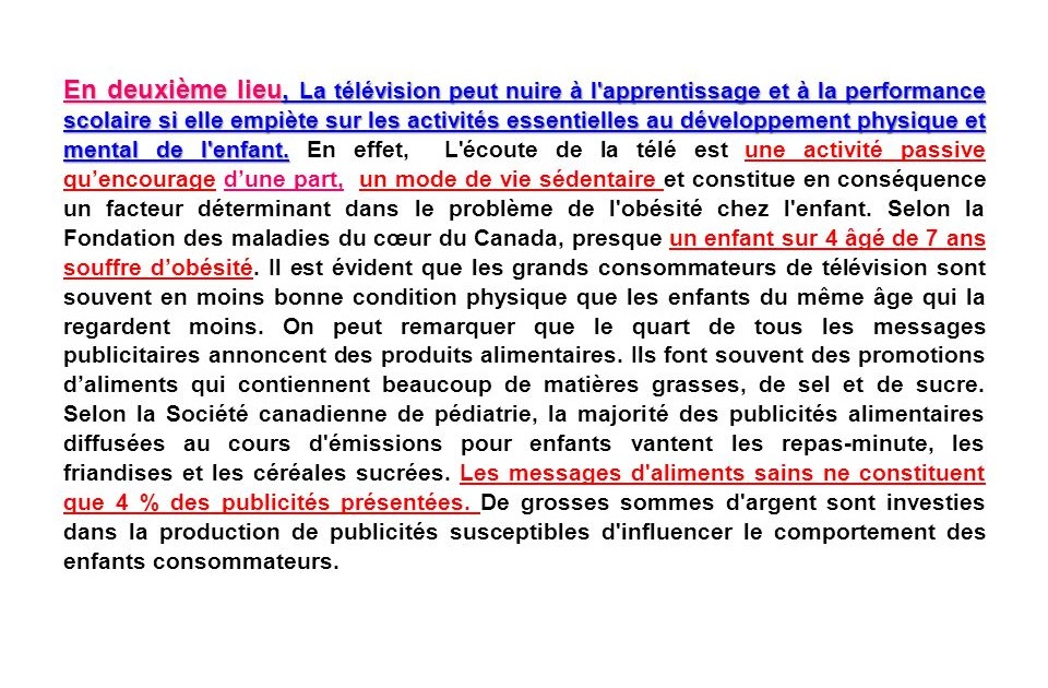 Les Avantages Et Les Inconvénients De La Télévision Texte Argumentatif