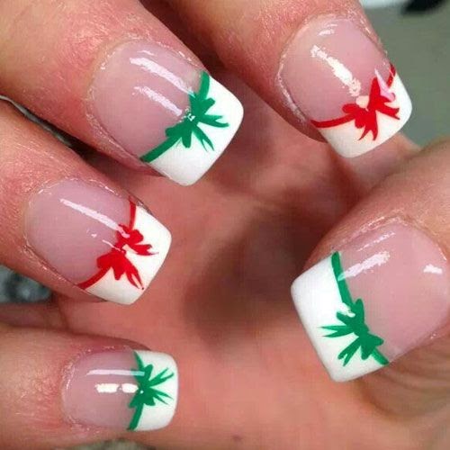 Red Green And White Nail Designs