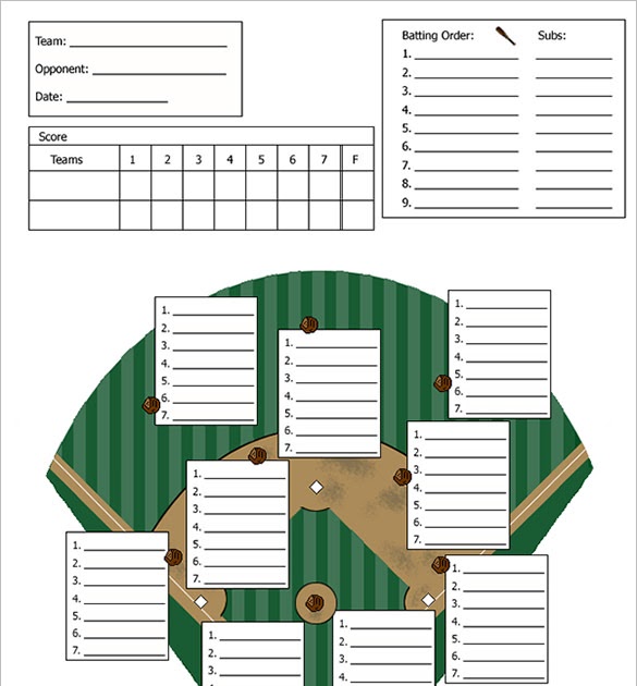 Printable Baseball Field Positions Template