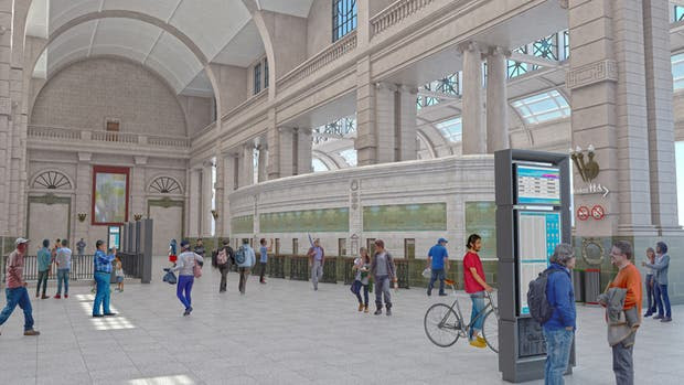 Más luz natural y menos cartelería publicitaria para el vestíbulo central