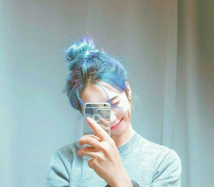 Inspirational Pastel Blue Korean Girl Aesthetic - wallpaper