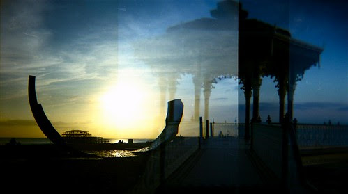 An accidental and overlapping double Exposure composed from Aspects of the Seafront at Brighton