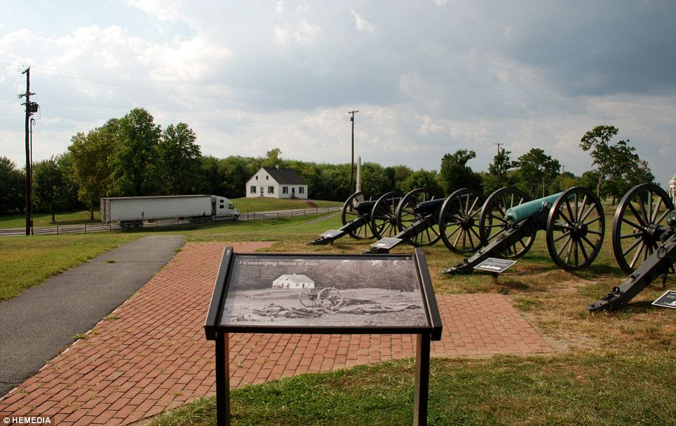 History remembered: The spot were the famous image of Dead Confederate artillery men, as they lay around their battery after the Battle of Antietam, was taken