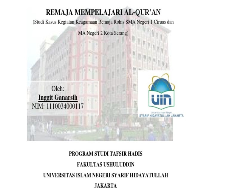 Cd Skripsi Uin Jakarta Pejuang Skripsi