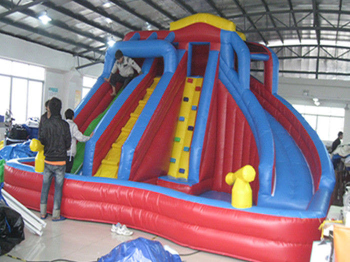 Outdoor Kids Inflatable Water Park Dengan Slide Inflatable Water Slide Pvc Tarpaulin