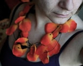 Rose Petal Necklace (orange)