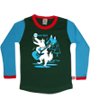 Retro-Rock-and-Robots stoere groene t-shirt met rockende wolf