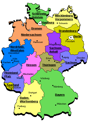 Deutschland Karte Mit Bundesländern Und Städten - Deutschlandpolitische