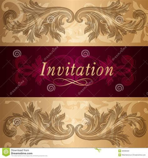 Design Of Luxury Invitation Card In Vintage Style Stock Design Of Luxury Invitation Card In Vintage Style Stock