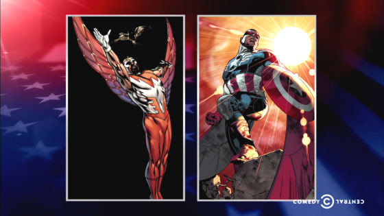Image: The Falcon and The Falcon as Captain America.