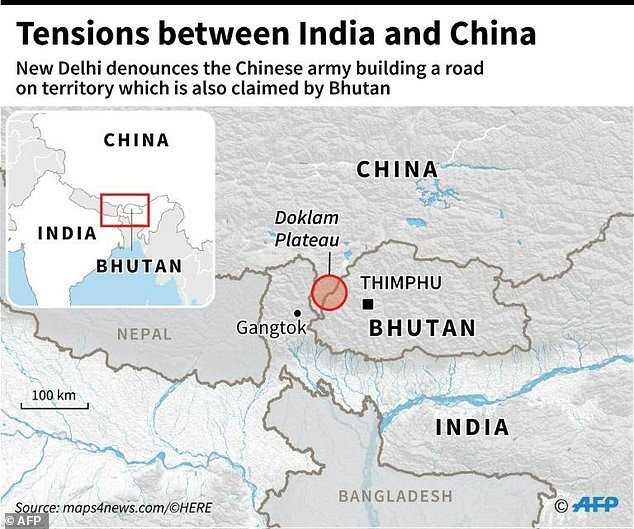 Indian troops entered the Doklam Plateau in June after New Delhi's ally Bhutan complained a Chinese military construction party was building a road inside Bhutan's territory. Beijing says Doklam is located in Tibet, which China claims sovereignty over
