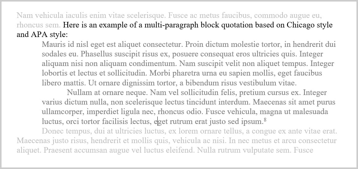 Apa Style Long Quotes