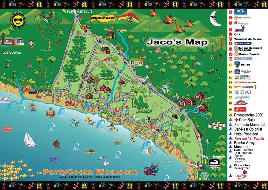 Map Of Jaco Costa Rica Zip Code Map