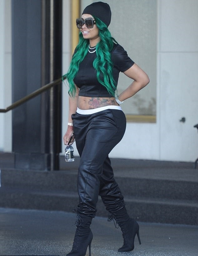 Going Green! Blac Chyna Shows Off New Hair Do