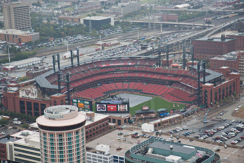 Busch Stadium seen from the Arch