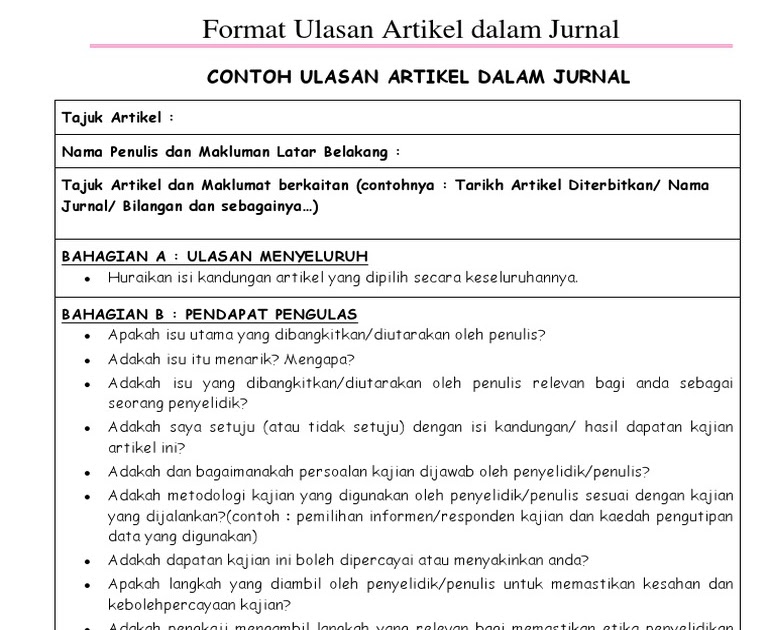 ⁂ Contoh reviewer jurnal