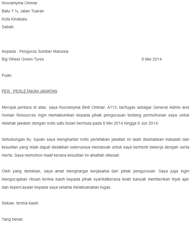 formal cover letter format malaysia