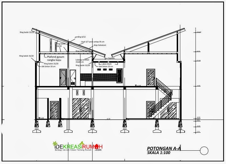 Potongan Gambar Atap Perisai Gambar C Potongan Gambar Atap Perisai Gambar C