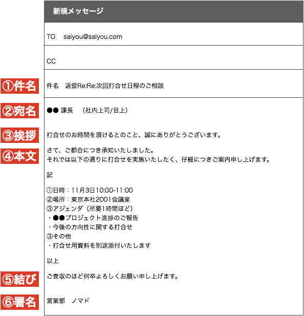 イメージカタログ 最高 Ever 打ち合わせ メール 返信