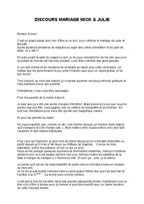 Document modèle Discours mariage