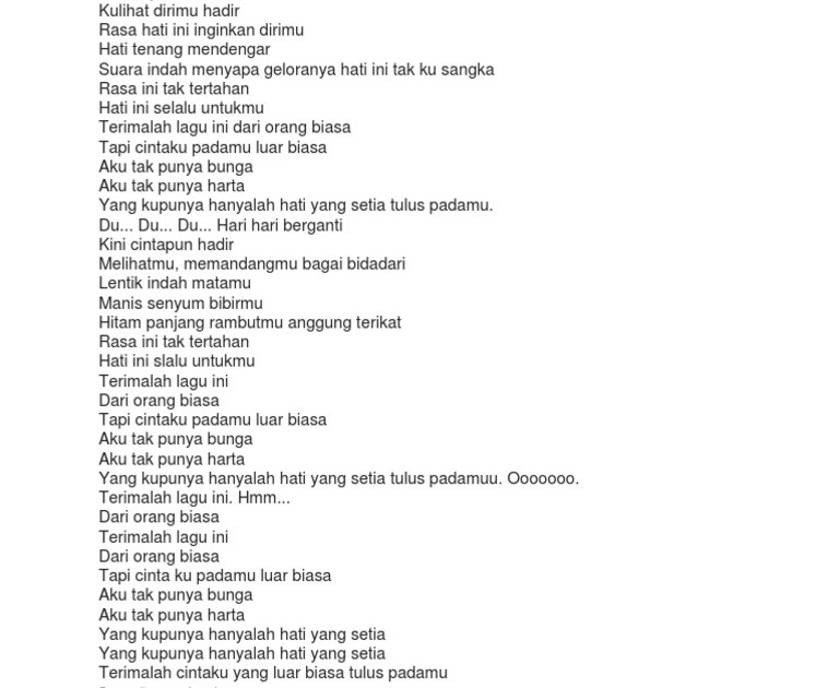 Tuliskan Lirik Lagu Cinta Luar Biasa Cullengjb