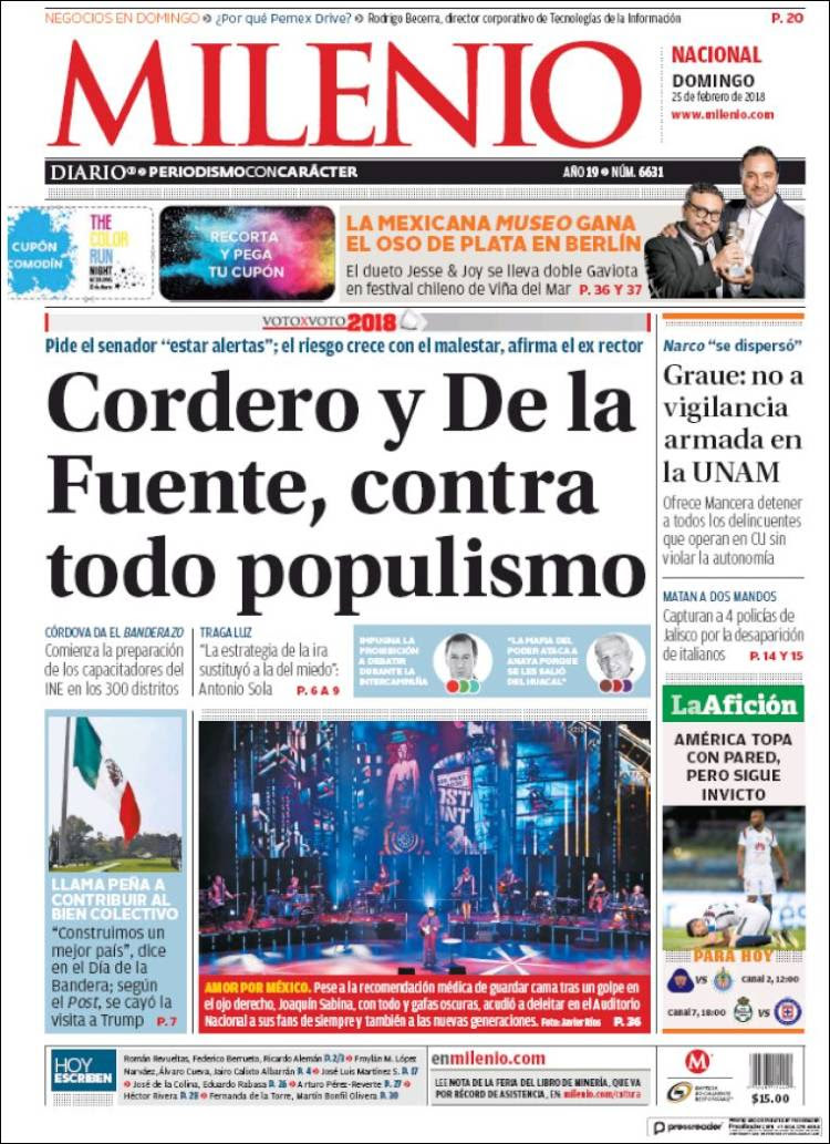Portada de Milenio (México)