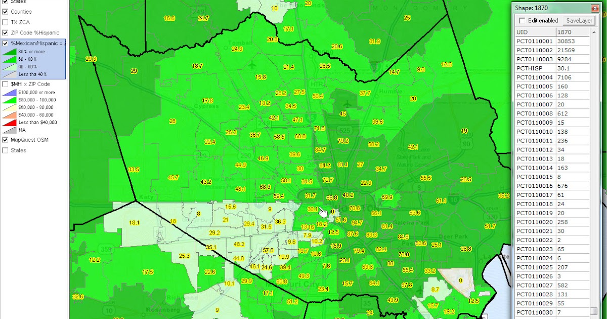 Printable Houston Area Zip Code Map