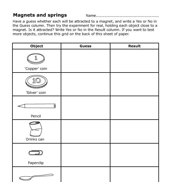 Understanding Magnets Worksheets 3Rd And 4Th Grade : Magnetic