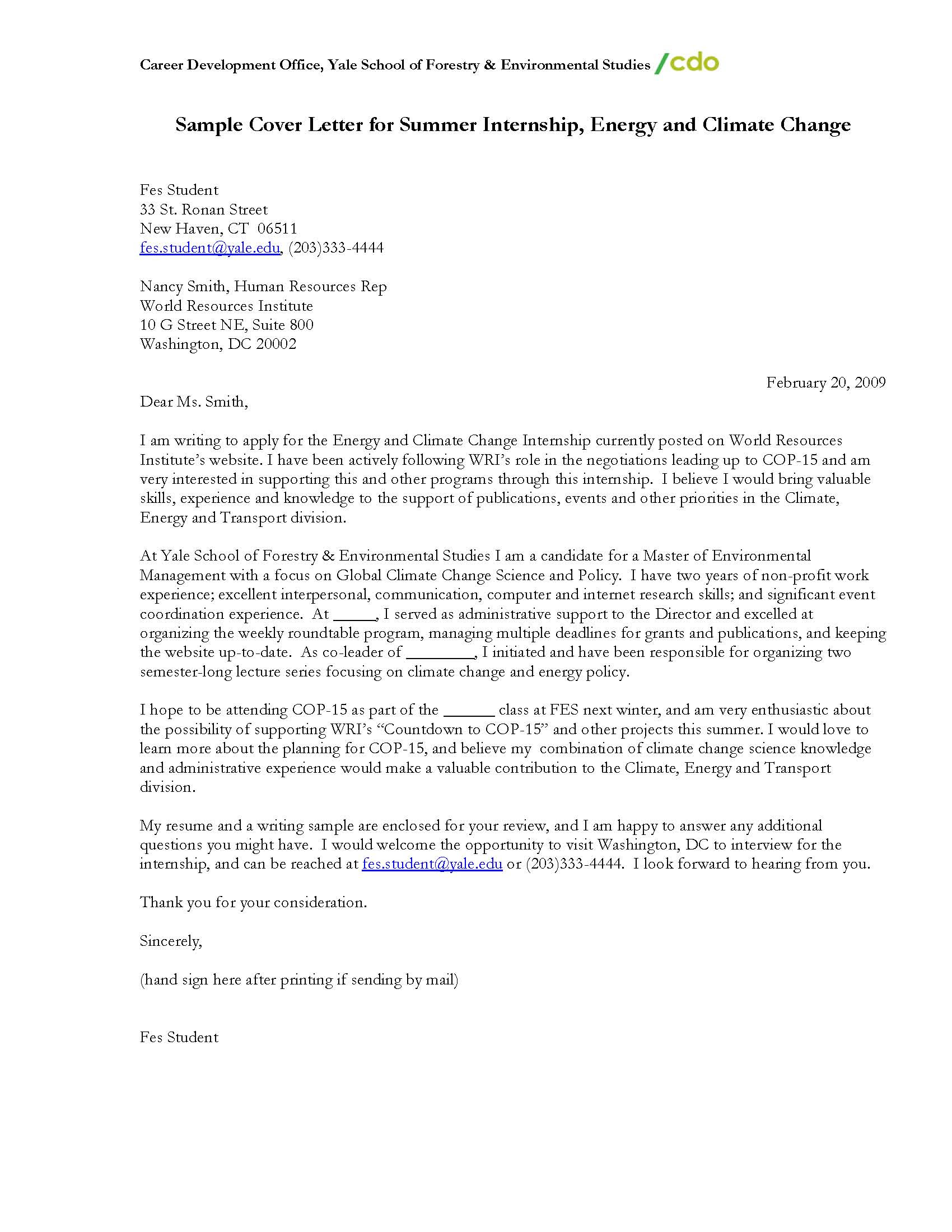 Contoh Cover Letter Internship Bahasa Inggris Galeri Sampul