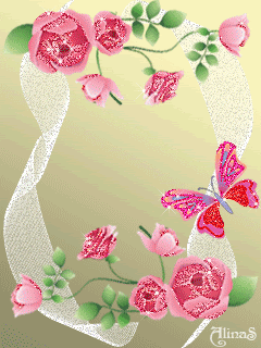Розовые розочки (и бабочка на светлом фоне)