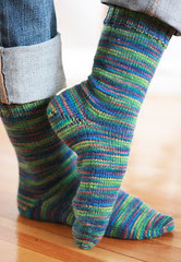 Plain toe-up socks