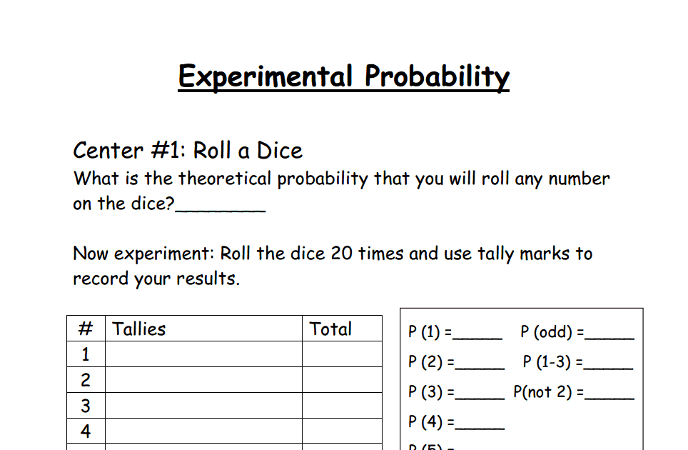 Probability Worksheets With Answers - HELLOINMYDREAM