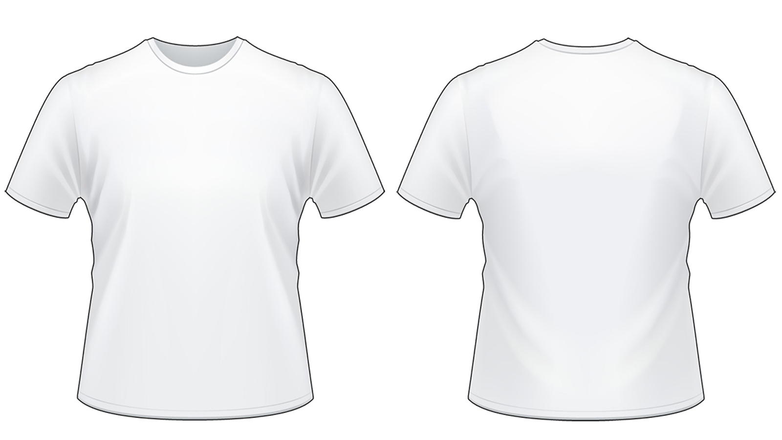 7649 High Resolution White T Shirt Template Front And Back Mockups Design