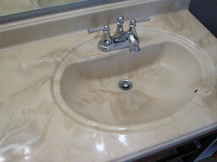 refinish a bathroom sink countertop