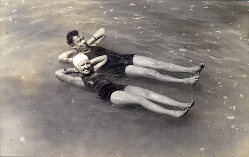 Pair in water at beach