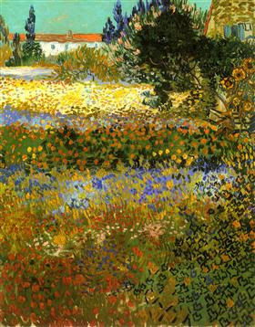 Jardín floreciente, Vincent van Gogh