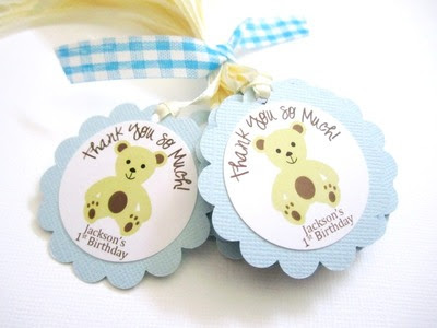 Teddy Bear Thank You Tags, Personalized
